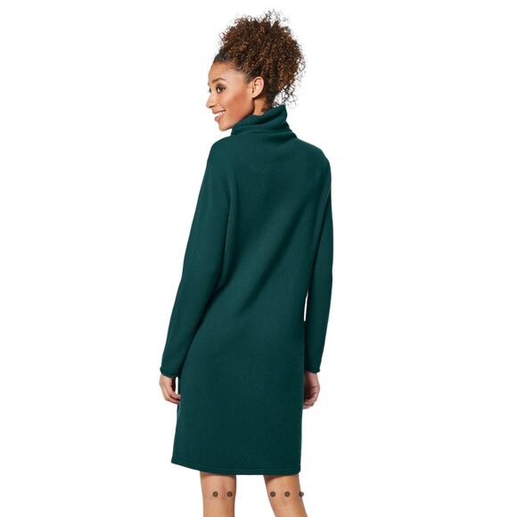 Madeleine Knitted Dress with Wide Turtleneck Virgin Wool Cashmere Sage Green 6 8 - Picture 6 of 12